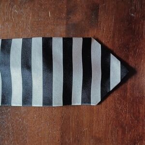 Bruno PIATTELLI Black and Silver Striped Silk Tie